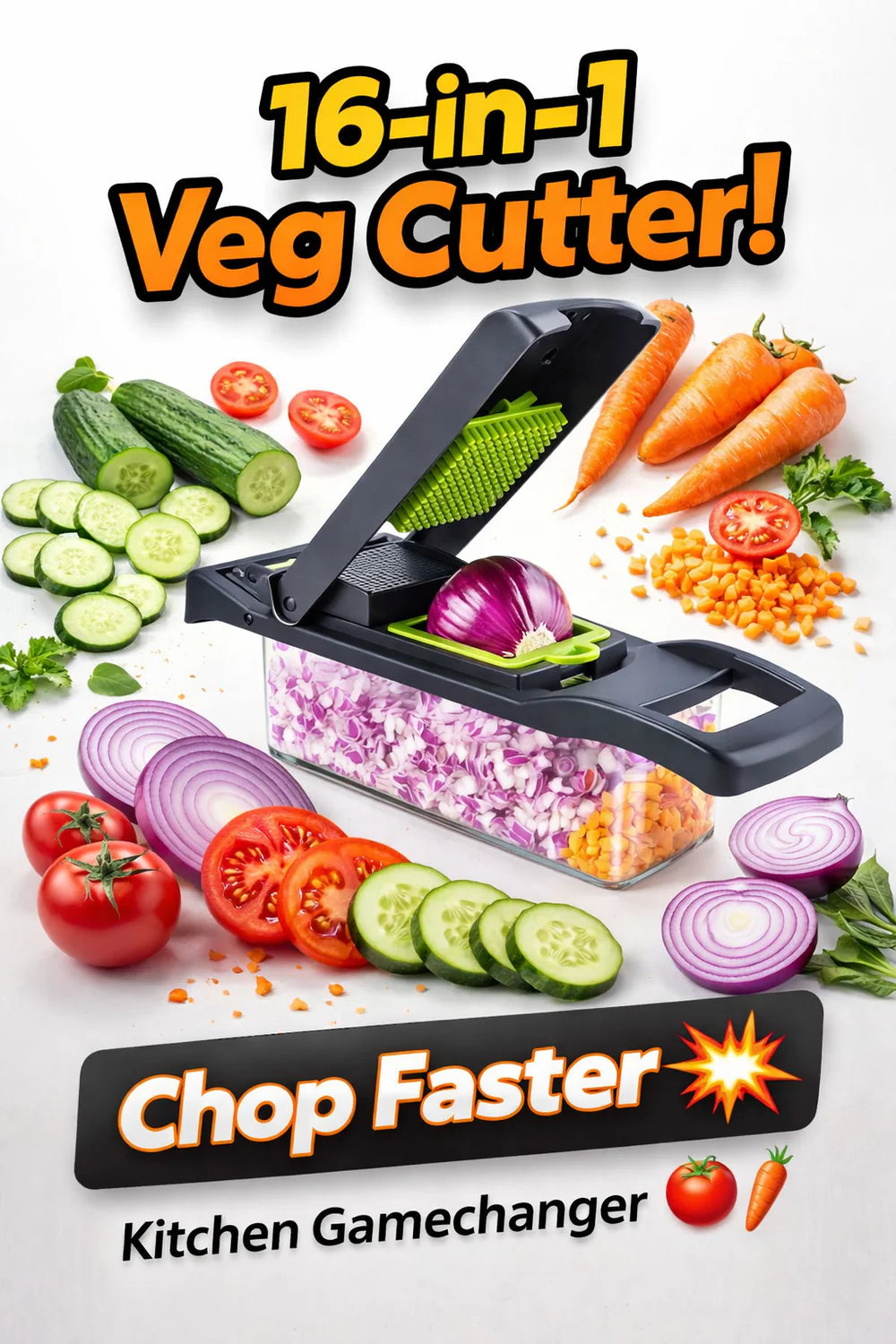 16-in-1 Professional Veggie Slicer & Multifunctional Chopper Set