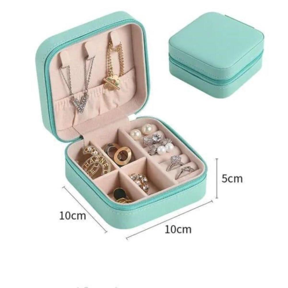 Leather Travel Jewelry Organizer Box for Women – Portable Storage Case for Hair Accessories & Rings – Classic Style – All Season