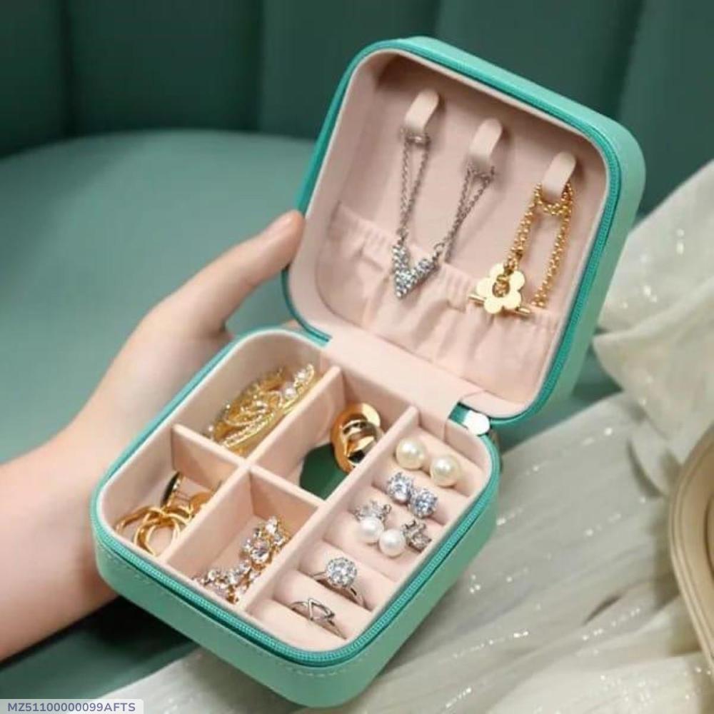 Leather Travel Jewelry Organizer Box for Women – Portable Storage Case for Hair Accessories & Rings – Classic Style – All Season